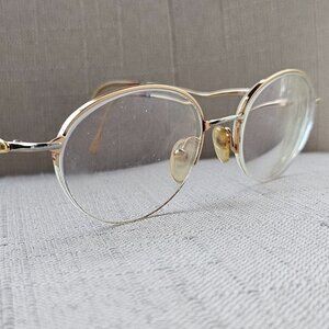 Vintage Escada Women Glasses Frame Gold/Silver Tone half Rim Eyeglasses M19